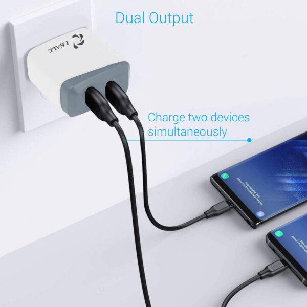 I Kall 2.4A Dual Output Charger For All iOS & Android Devices